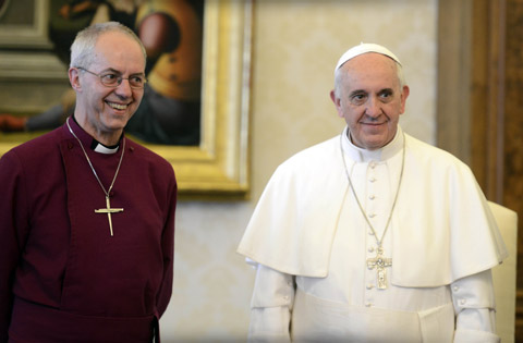 Vaticano, 14 giugno: Papa Francesco riceve in udienza Justin Welby, arcivescovo di Canterbury e primate della Comunione anglicana